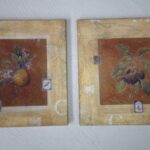 PAREJA CUADROS, NARANJAS Y CIRUELAS 33X33