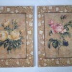 PAREJA DE CUADRO ROSAS AMARILLAS Y ROSA 60X46