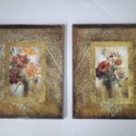 PAREJA CUADROS CENTRO FLORAL 50X41