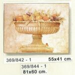 CUADRO JARRÓN EN SEPIA CON FRUTAS 55X41