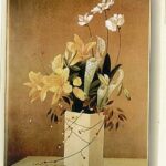 CUADRO JARRÓN CERÁMICA FLORES 100X73