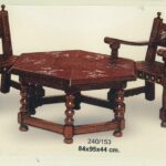 Mesa Exagonal, forrada cuero