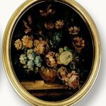 Cuadro oleo marco oval