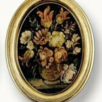 Cuadro oleo marco oval