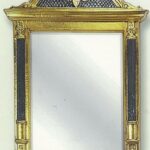 Espejo bisel negro y oro.