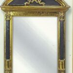 Espejo bisel negro y oro.