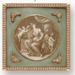 Marco cuadrado circulo interior oro y azul 'Le Vengeance'