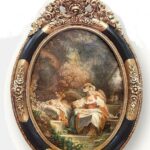 Ovalo Rosini negro y oro 'Mer'