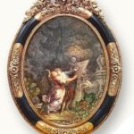 Ovalo Rosini negro y oro 'Amour'