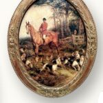 Marco ovalo jinete caceria