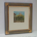 Pareja de cuadros moldura artesanal, grabados, Verjas.