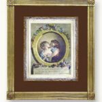 Cuadro moldura artesanal, beso.