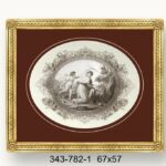 Cuadro moldura artesanal, Mujer arco.