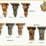 MENSULAS  DE MADERA POLICROMADAS  A MANO