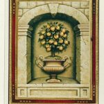 Cuadro moldura artesanal, jarrón Naranja.