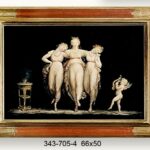 Cuadro moldura artesanal, tres bailarinas.