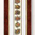 Cuadro moldura artesanal, guirnalda.