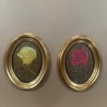 PAREJA CUADROS FLORES  OVALO  21X16