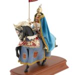Armadura a Caballo, Ricardo Corazón de León, azul, oro c /capa