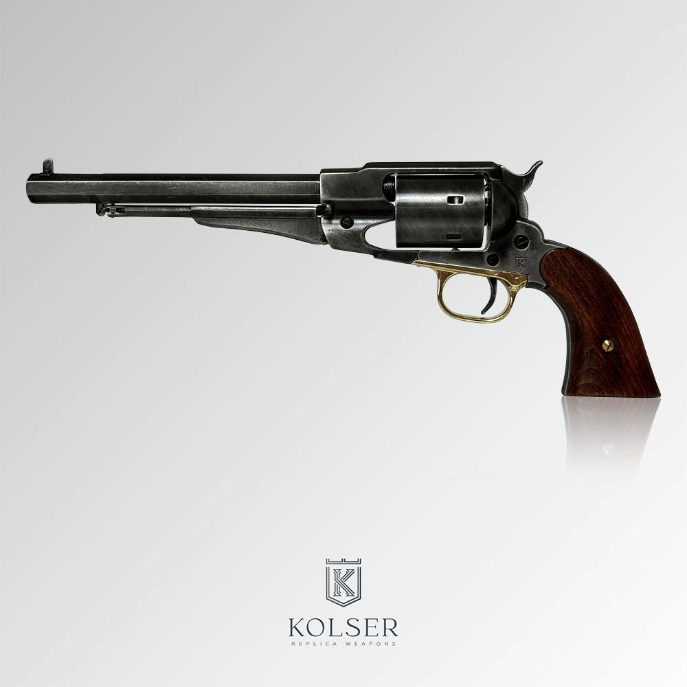 47-8754-WO- 1 RÉPLICA REMINGTON 1858 CONVERTED. CACHAS MADERA , NEGRO VIEJO - Imagen 1