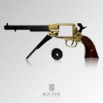 RÉPLICA REMINGTON 1858. CAHA DE MADERA METAL NEGRO Y LATON - Imagen 3