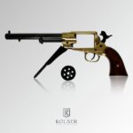 RÉPLICA REMINGTON 1858 CONVERTED, CACHAS MADERA NEGRO - LATON - Imagen 2