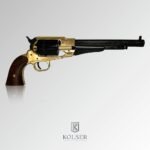 RÉPLICA REMINGTON 1858 CONVERTED, CACHAS MADERA NEGRO - LATON