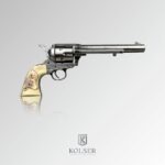 RÉPLICA REVÓLVER COLT .45 LONG.NIQUEL PULIDO.CACHAS TORO.
